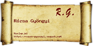 Rózsa Gyöngyi névjegykártya